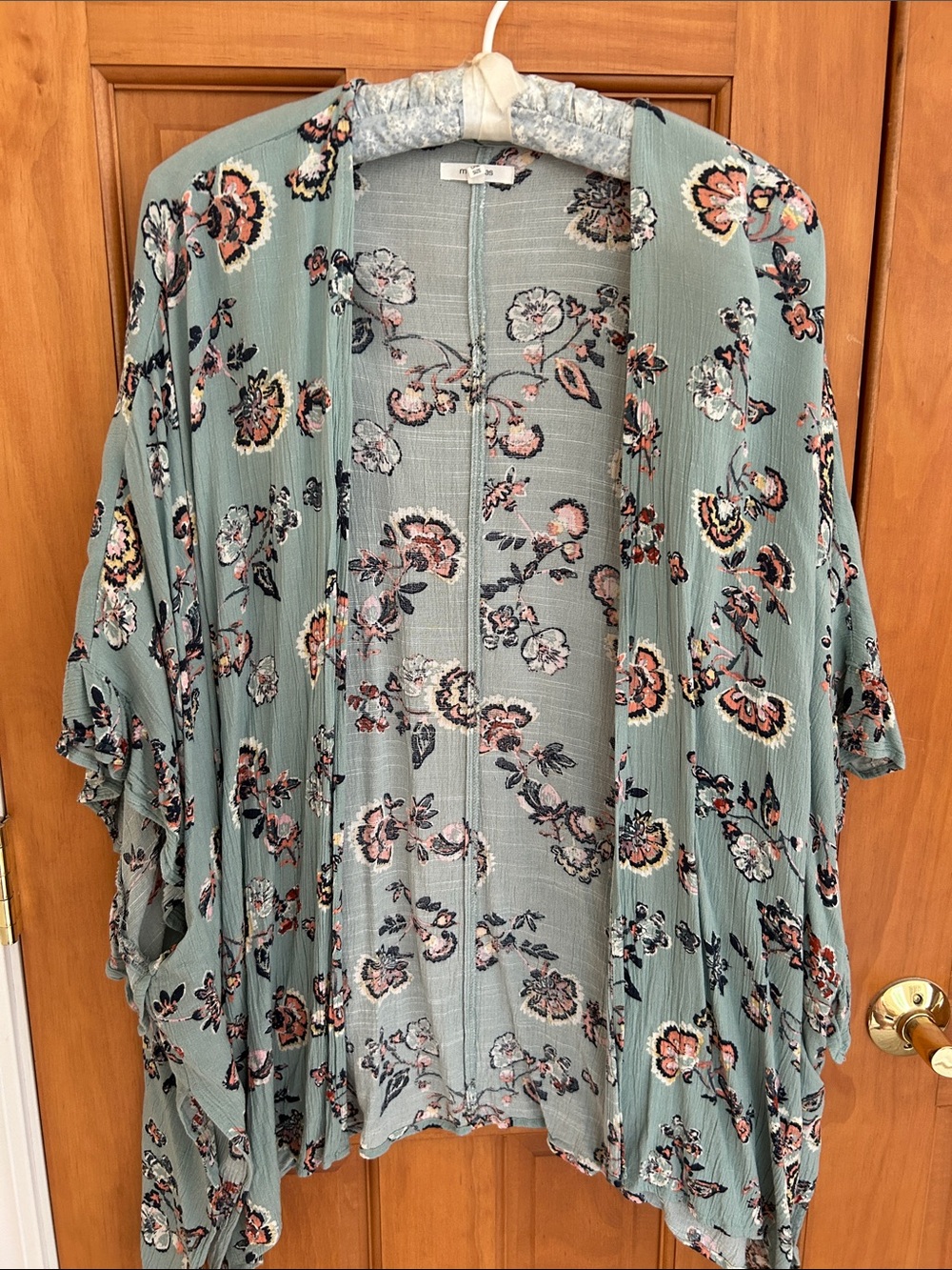 Light Sage Floral Kimono Cardigan